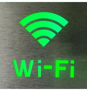 CARTEL LED "WI-FI"  VERDE 110 x 110mm  1W